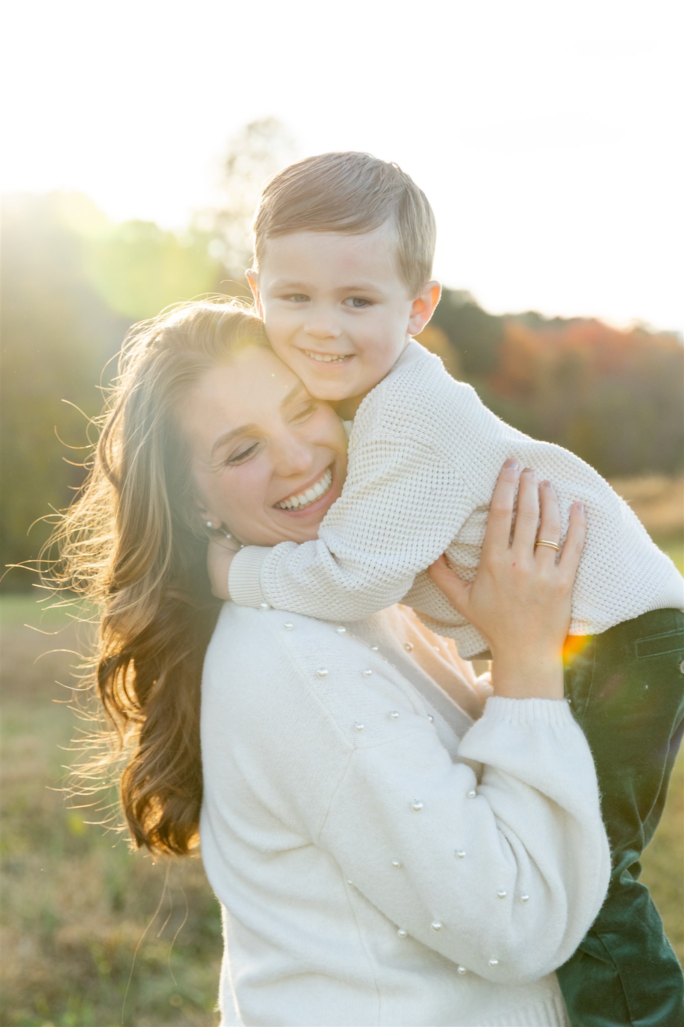 Mother and son family photos in Raleigh, NC at the Museum of Art Park.