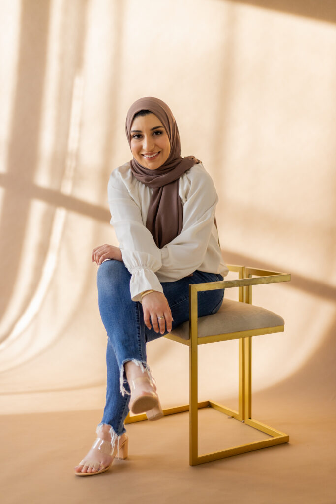 Psychiatrist branding photos in a studio setting